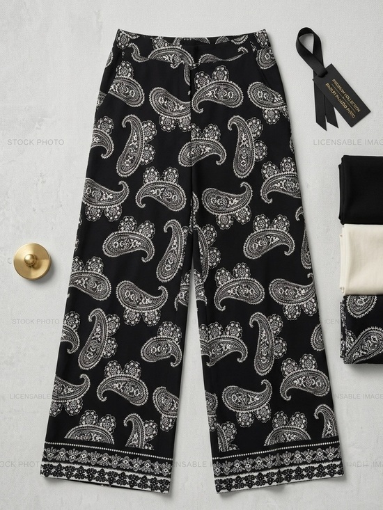 New York & Company Pants - New York & Company Paisley Wide-Leg Palazzo Pants - Size Small